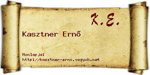 Kasztner Ernő névjegykártya